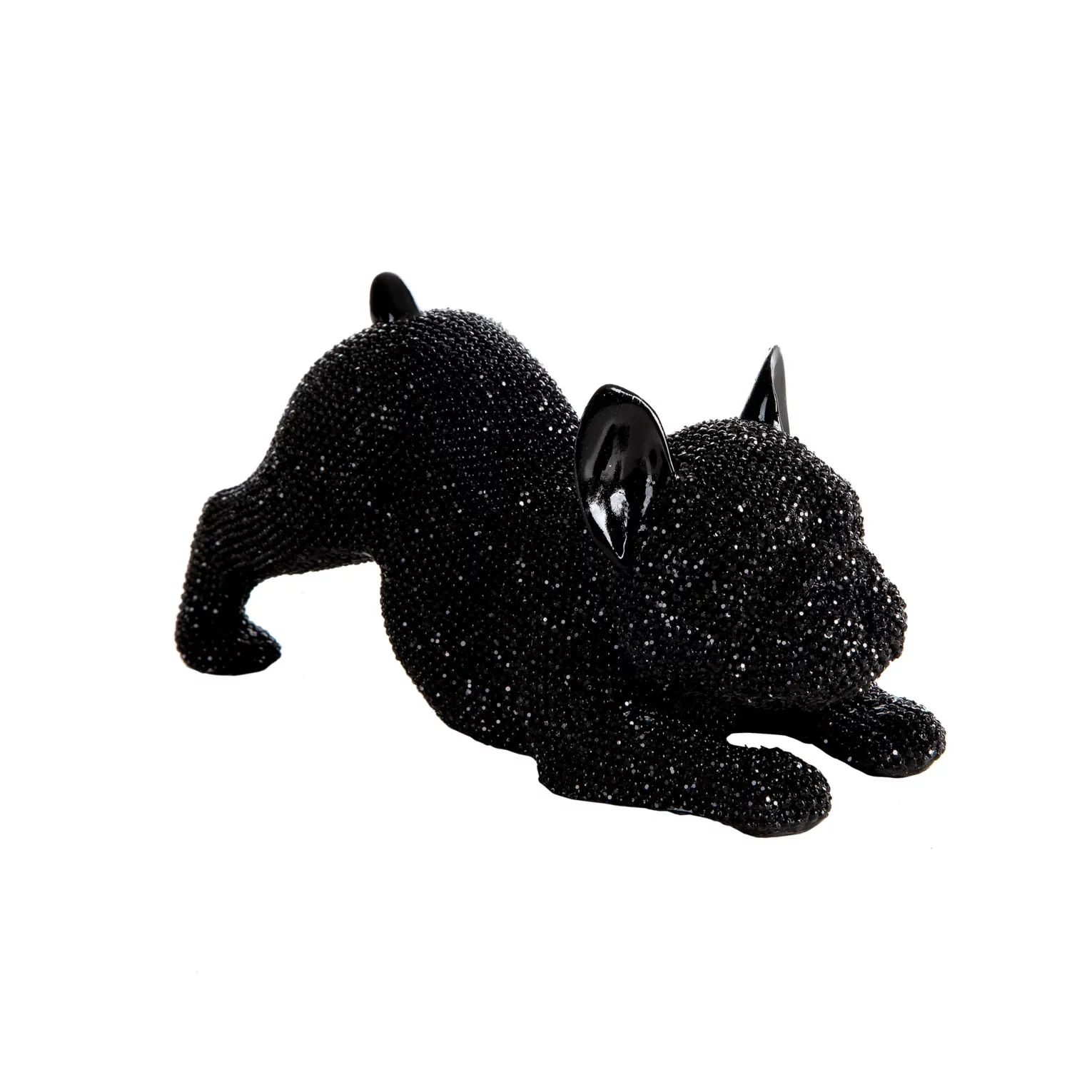 Figurka czarna pies o drobnym strukturalnym wzorze 19x8x9 cm  ELDO