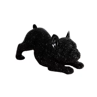 Figurka czarna pies o drobnym strukturalnym wzorze 19x8x9 cm  ELDO