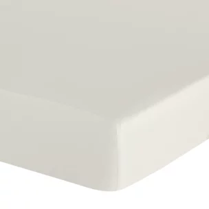 Prześcieradło z gumką 100x200 cm z bawełny kolor kremowy 105 g/m2 BASIC