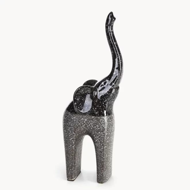 Figurka z glinki ceramicznej stalowa 11x7x30 cm MANDI