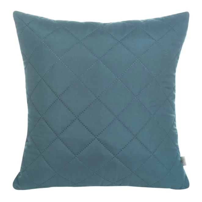 Poszewka na poduszkę 40x40 cm ciemnoturkusowa z geometrycznym wzorem wykonanym techniką hot press ALARA DESIGN 91