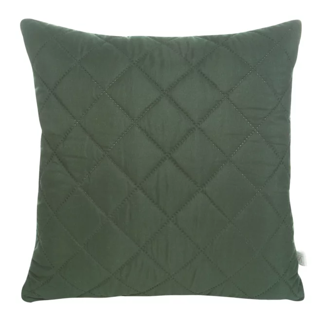 Poszewka na poduszkę 40x40 cm ciemnozielona z geometrycznym wzorem wykonanym techniką hot press ALARA DESIGN 91