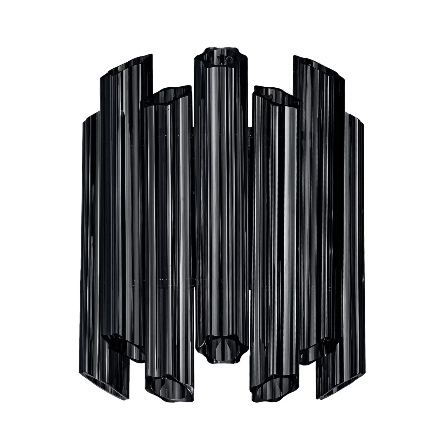 Kinkiet - lampa ścienna do pokoju grafitowa z szklanymi zawieszkami z dymionego szkła 32 x 32 x 38 cm DANA