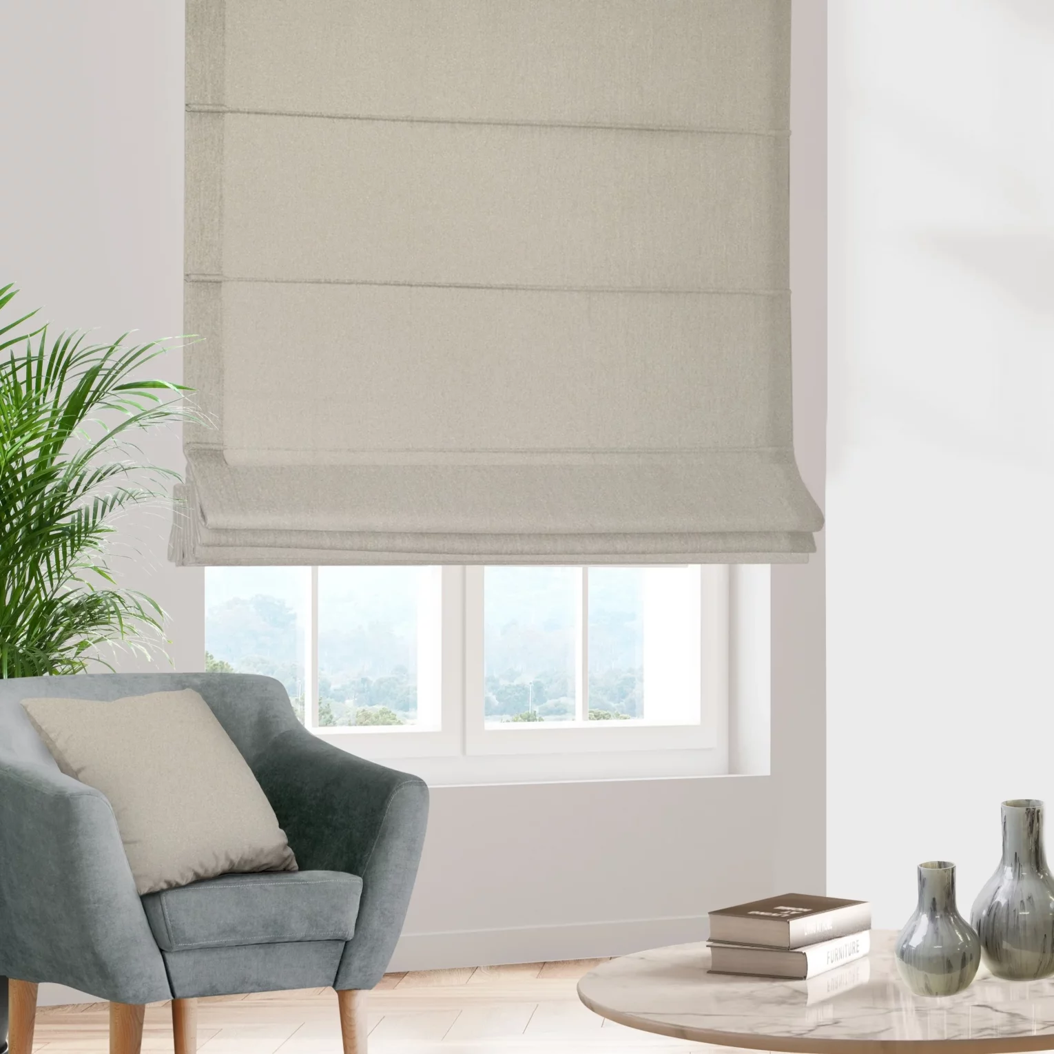 Roleta rzymska złocista z eleganckiej błyszczącej tkaniny