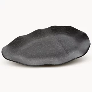 Patera ceramiczna dekoracyjna stalowa 41x26x4 cm  MANDI