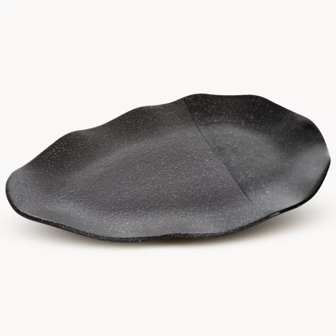 Patera ceramiczna dekoracyjna stalowa 41x26x4 cm  MANDI