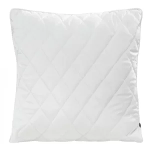 Poszewka na poduszkę 45x45 cm welwetowa, biała pikowana we wzór karo z ozdobną wypustką VELVET 27 Eurofirany Premium