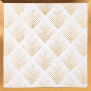 Obraz geometryczny biały ze złotym nadrukiem w złotej ramie 53x53 cm BLANCA 2 LIMITED COLLECTION