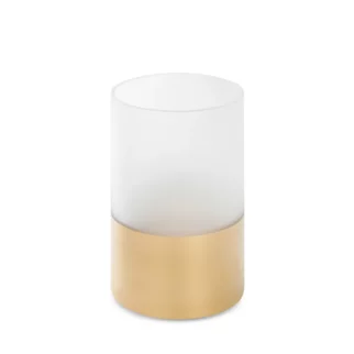 LIMITED COLLECTION Świecznik BLANCA biało-złoty ze szkła artystycznego MAGIA BIELI