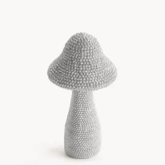 Figurka srebrna grzybek  o drobnym strukturalnym wzorze średnica 8x14 cm  ELDO