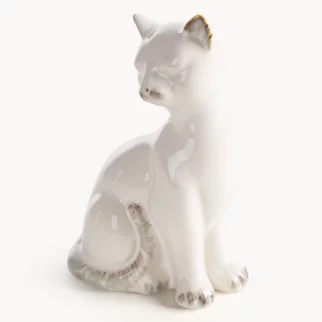 Figurka dekoracyjna kot kremowa 12x9x20 cm AVANI