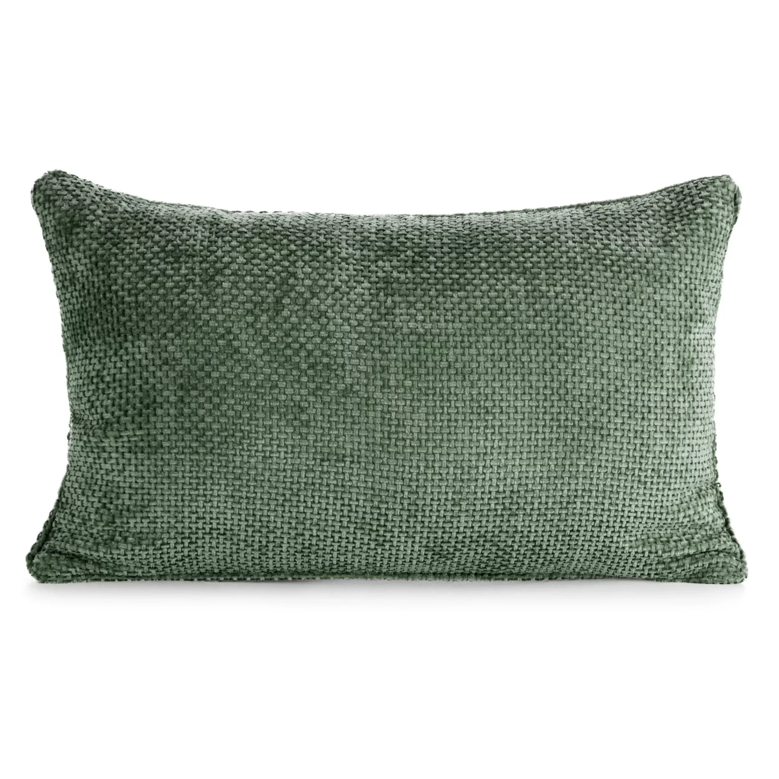 Poszewka na poduszkę 30x50 cm szenilowa z ozdobnym splotem ciemnozielona SZENIL 6