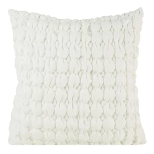 Poszewka na poduszkę 45x45 cm welwetowa kolor biały zdobiona wzorem 3D VELVET 193 Eurofirany Premium
