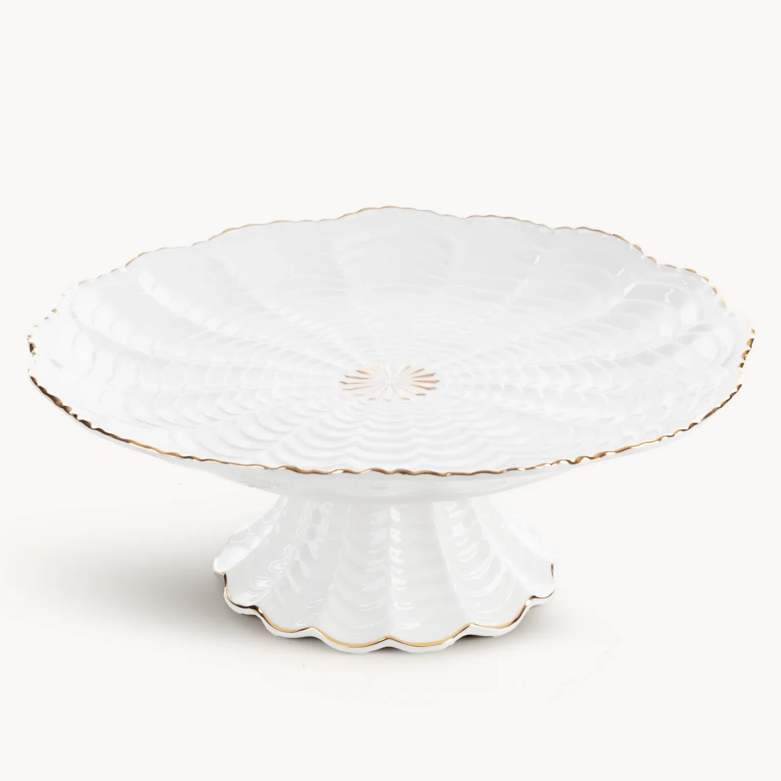 Patera ceramiczna dekoracyjna kremowo-złota średnica 28x11 cm GAIA