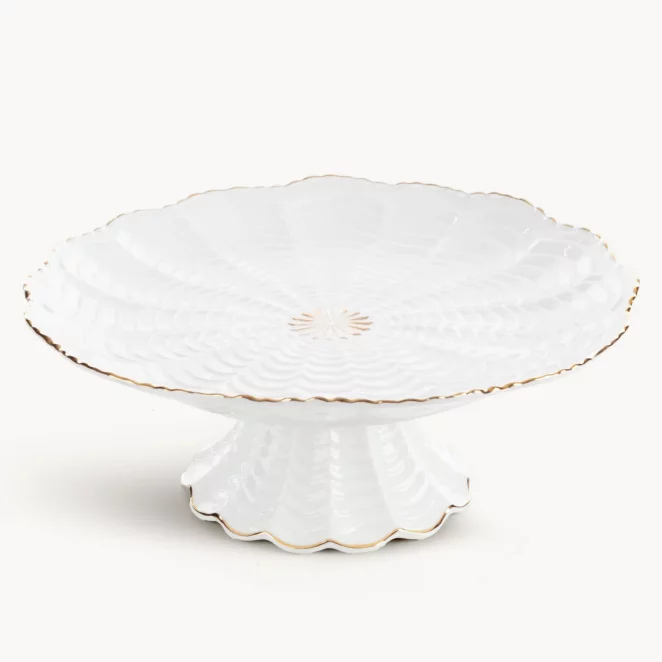 Patera ceramiczna dekoracyjna kremowo-złota średnica 28x11 cm GAIA