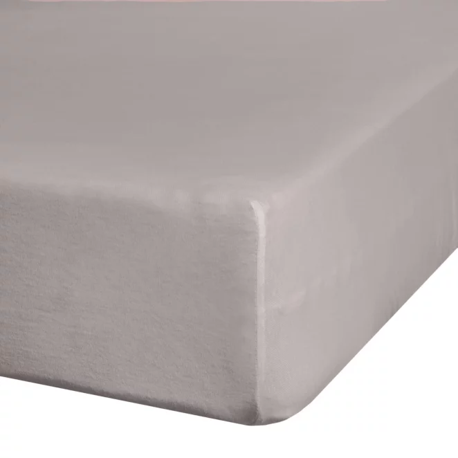 Prześcieradło jersey z gumką 140x200 cm z bawełny kolor jasnoszary 140 g/m2