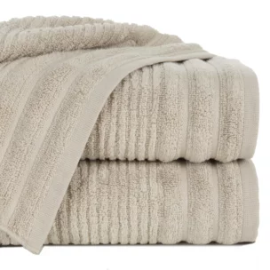 Ręcznik do rąk 30x50 cm bawełniany kolor beżowy w prążki 400 g/m2 SAMMY