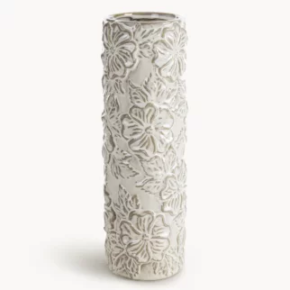 Wazon ceramiczny NAIRA z wytłaczanym wzorem kwiatów