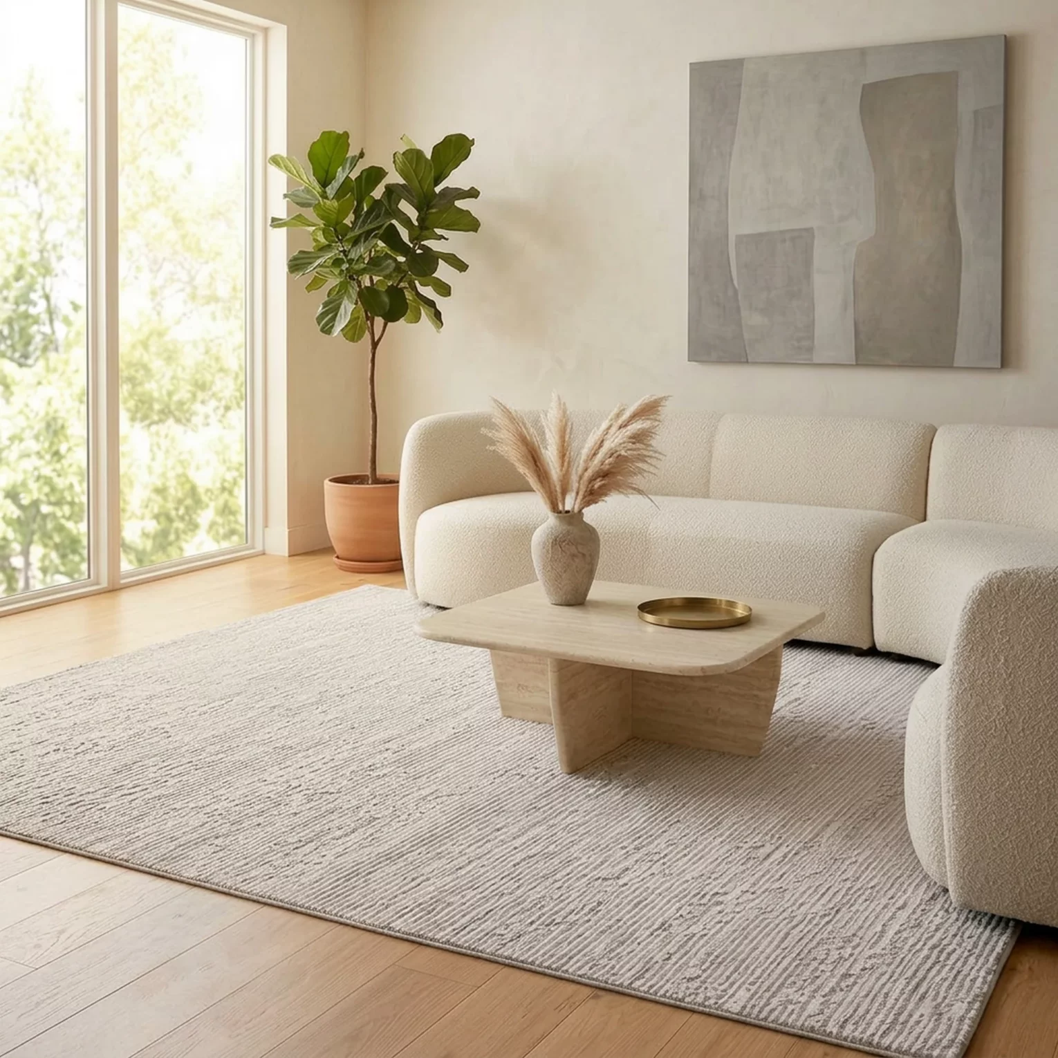 Dywan 60x100 cm biały, jasnoszary o eleganckiej, minimalistycznej strukturze SALENA8