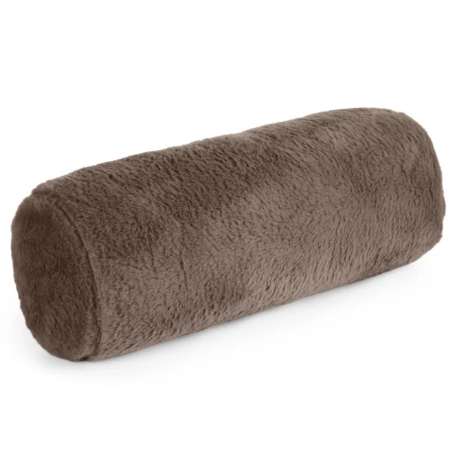 Poduszka wałek 15x45 cm beżowy z miękkiej futrzanej tkaniny  NINA