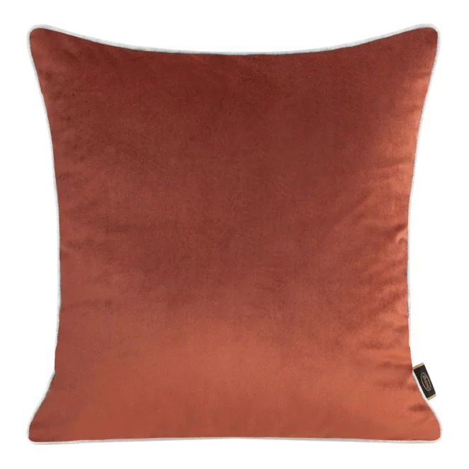 Poszewka na poduszkę 45x45 cm welwetowa kolor rudy, jasnoszary dwustronna z wypustką na brzegach VELVET 57 Eurofirany Premium
