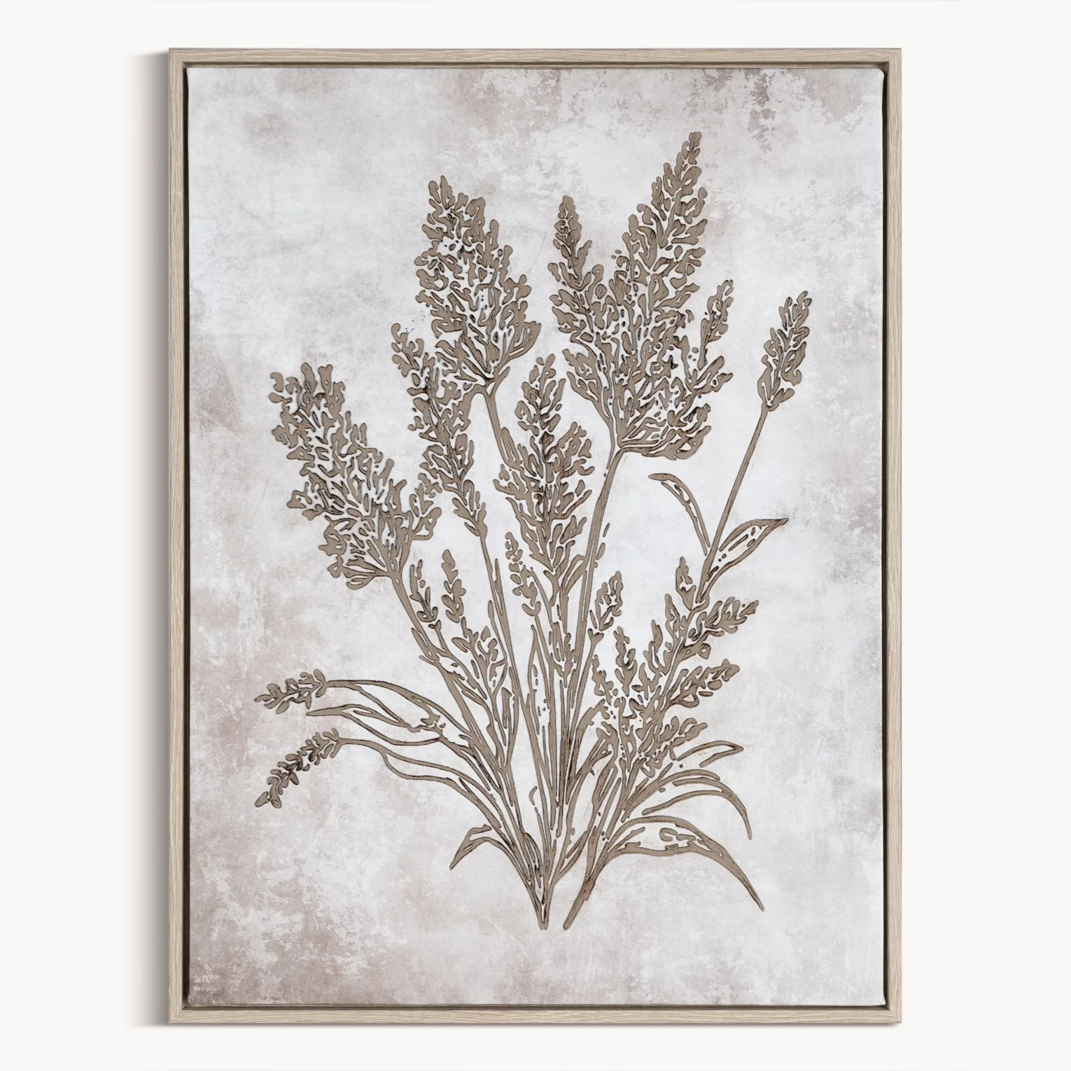Obraz beżowo, brązowy nadruk na płótnie z motywem roślinnym 45x60 cm
