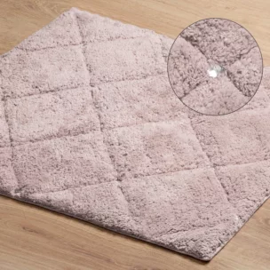 Dywanik łazienkowy bawełniany zdobiony geometrycznym wzorem z kryształkami 60x90 cm CHIC