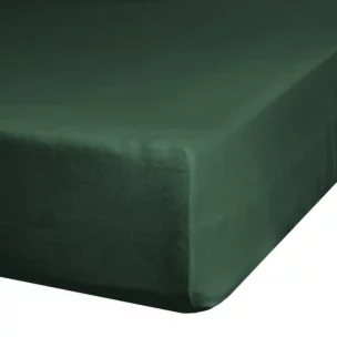 Prześcieradło jersey z gumką 160x200 cm z bawełny kolor butelkowa zieleń 125 g/m2 Design 91