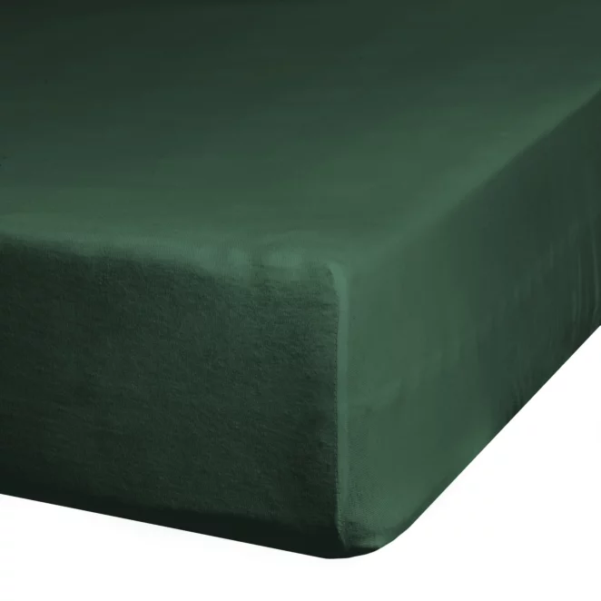 Prześcieradło jersey z gumką 160x200 cm z bawełny kolor butelkowa zieleń 125 g/m2 Design 91