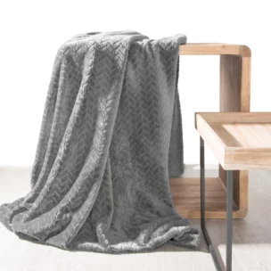 Koc 200x200 cm stalowy miękki w dotyku z wytłaczanym wzorem CINDY Design 91