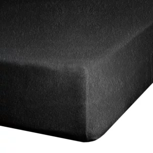 Prześcieradło frotte z gumką 220x200 cm z bawełny kolor czarny 170 g/m2 Design 91