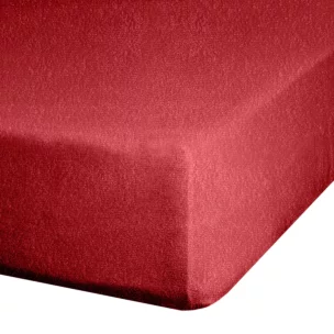Prześcieradło frotte z gumką 140x200 cm z bawełny kolor czerwony 170 g/m2 Design 91