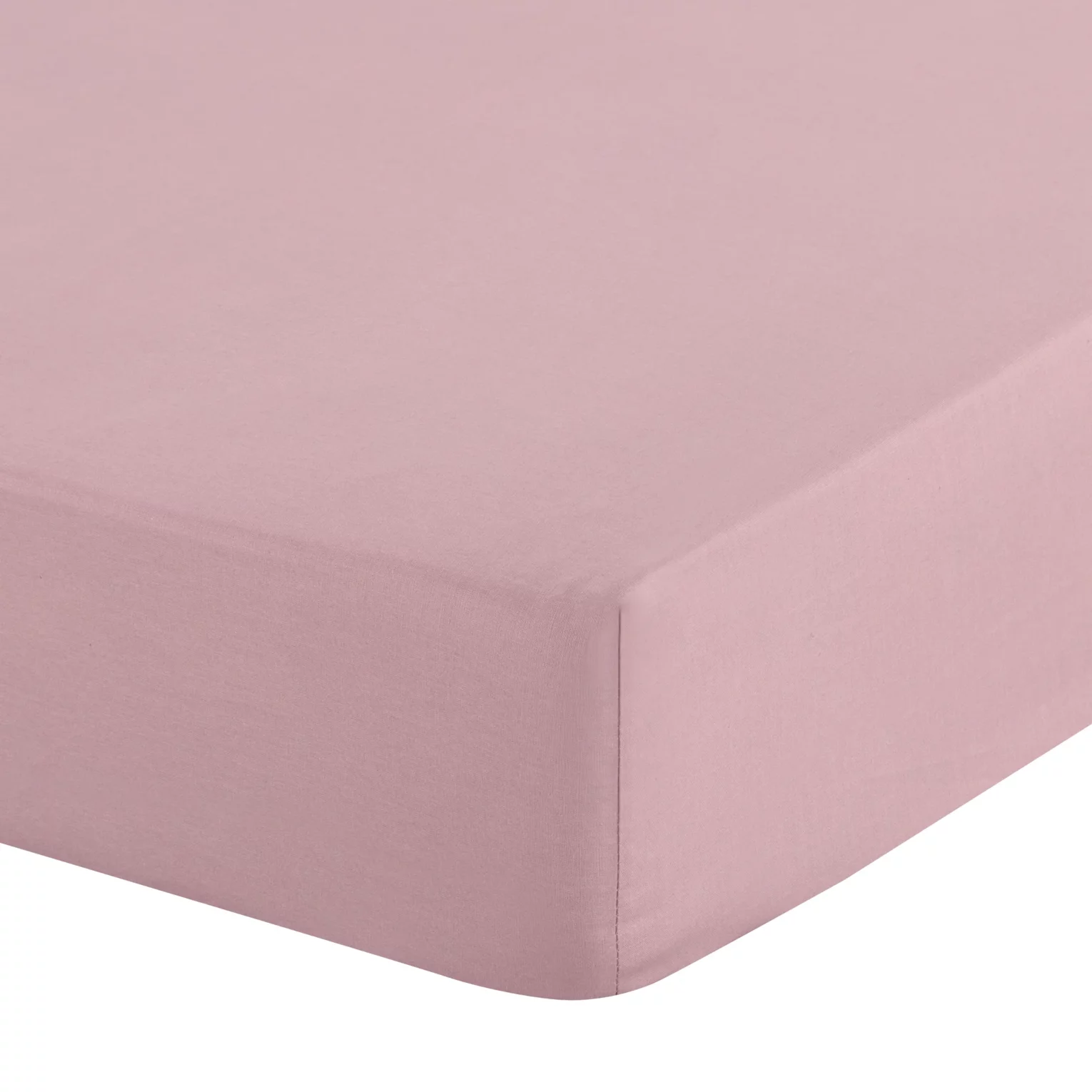Prześcieradło z gumką 100x200 cm z bawełny kolor pudrowo różowy 105 g/m2 BASIC
