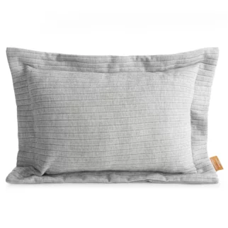 Poszewka na poduszkę  40x60 cm z szenilowej tkaniny srebrna w drobne prążki Eva Minge Elegante