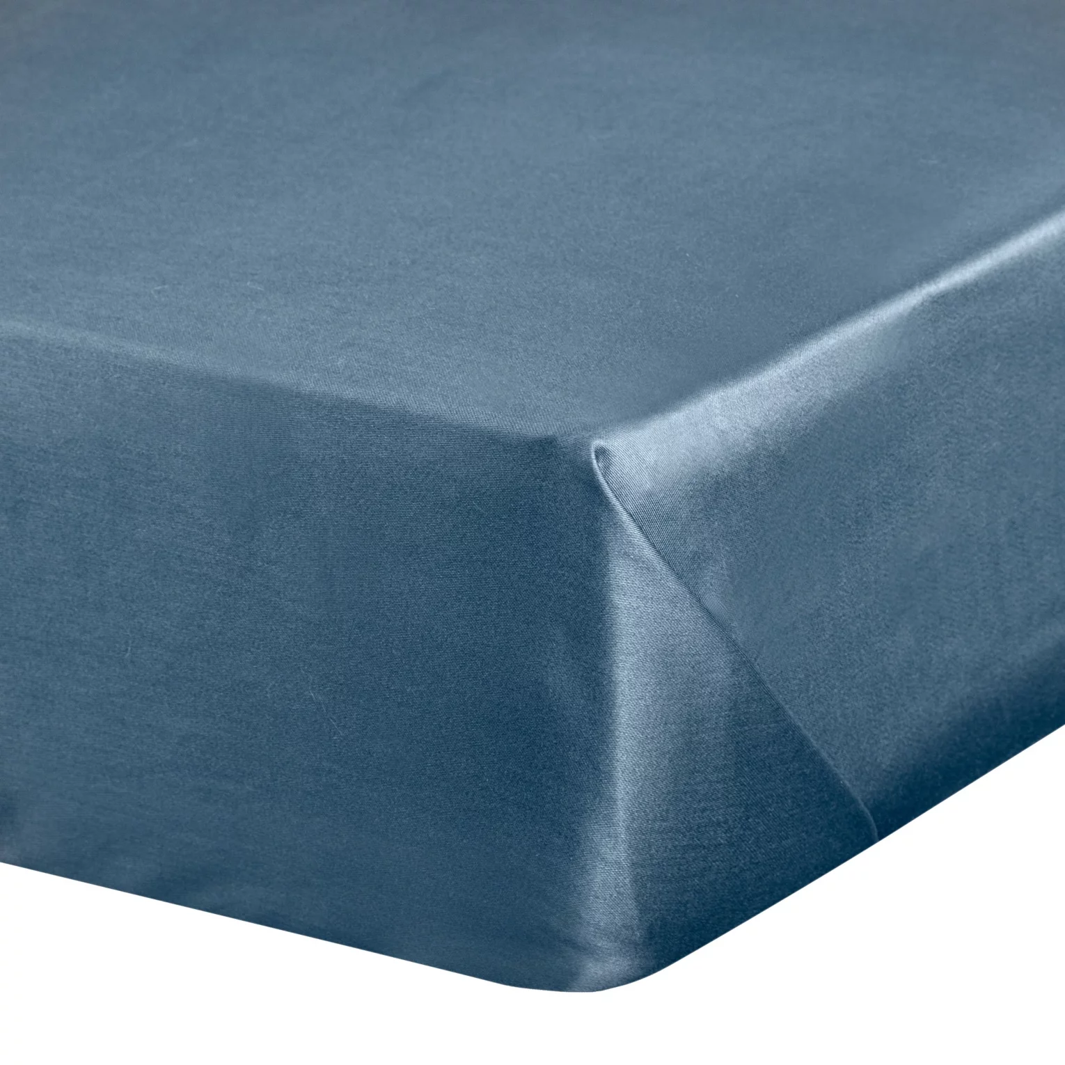 Prześcieradło bez gumki 160x210 cm z satyny bawełnianej kolor ciemnoniebieski 125 g/m2 DINA Diva Line