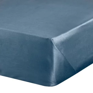 Prześcieradło bez gumki 160x210 cm z satyny bawełnianej kolor ciemnoniebieski 125 g/m2 DINA Diva Line