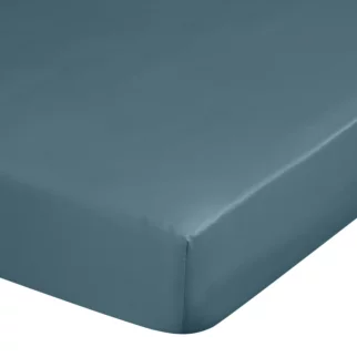 Prześcieradło z gumką 180x200 cm z satyny bawełnianej kolor petrol 125 g/m2 DINA Diva Line