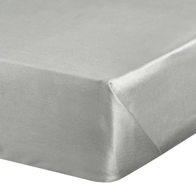 Prześcieradło bez gumki 180x210 cm z satyny bawełnianej kolor jasnoszary 125 g/m2 DINA Diva Line