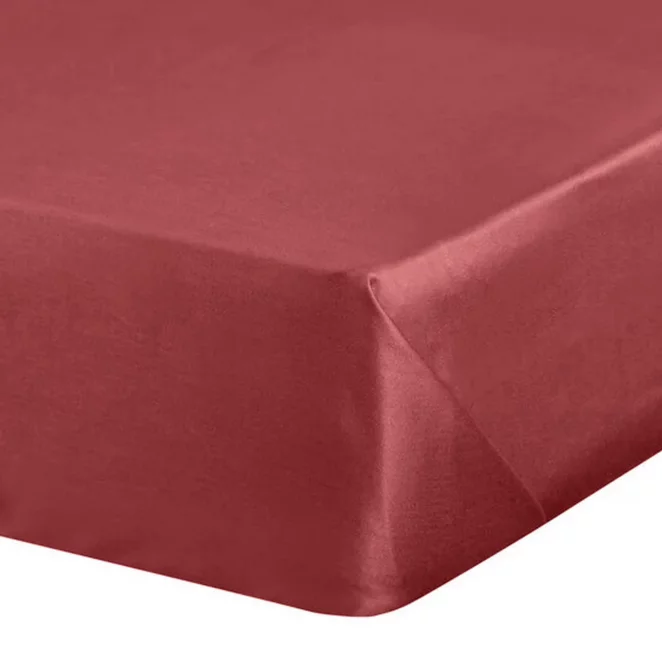 Prześcieradło bez gumki 180x210 cm z satyny bawełnianej kolor czerwony 125 g/m2 DINA Diva Line