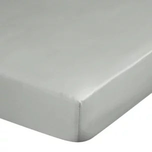 Prześcieradło z gumką 220x200 cm z satyny bawełnianej kolor jasnoszary 125 g/m2 DINA Diva Line