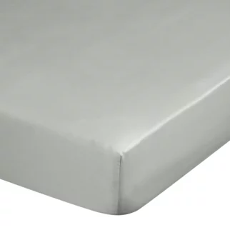 Prześcieradło z gumką 220x200 cm z satyny bawełnianej kolor jasnoszary 125 g/m2 DINA Diva Line