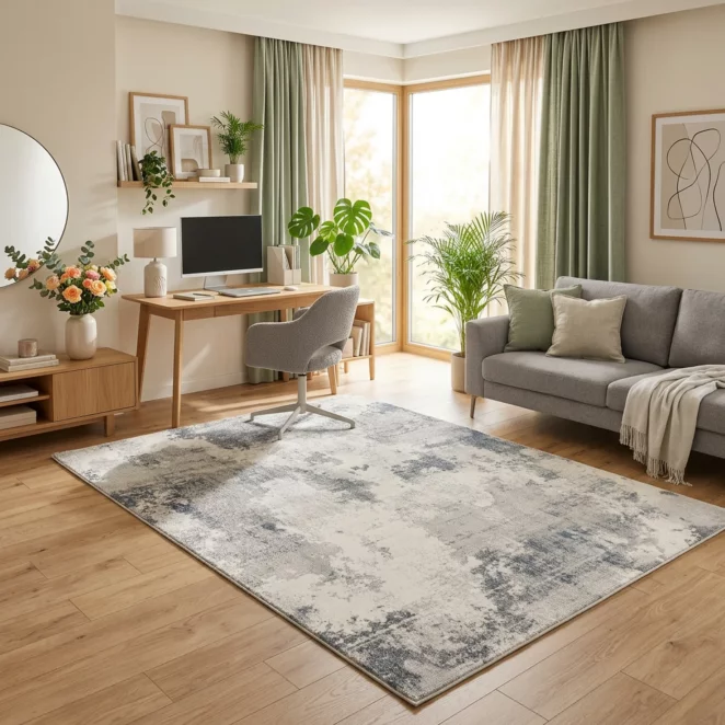 Dywan 120x170 cm srebrny nowoczesny cieniowany ANEMON
