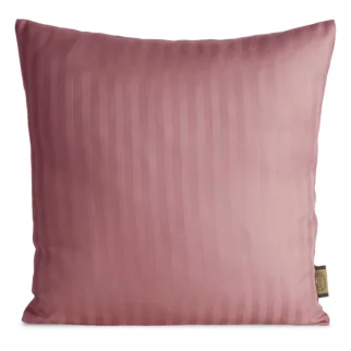 Poszewka na poduszkę 40x40 cm z satyny bawełnianej różowa w delikatne prążki VERA