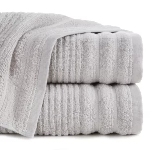 Ręcznik do rąk 30x50 cm bawełniany kolor srebrny w prążki 400 g/m2 SAMMY