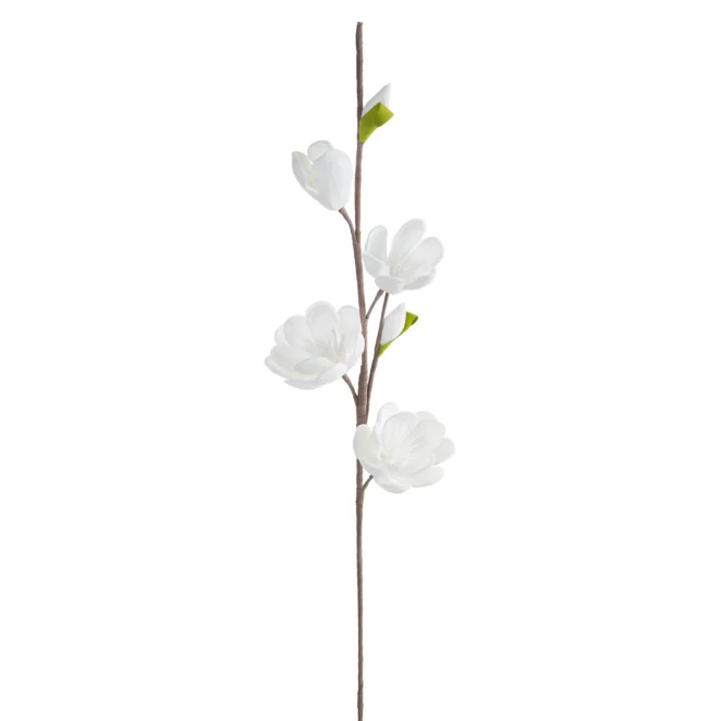 Kwiat sztuczny biały z plastycznej pianki foamiran 82 cm