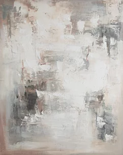 Obraz abstrakcja beżowo, brązowy ręcznie malowany na płótnie 80x100 cm