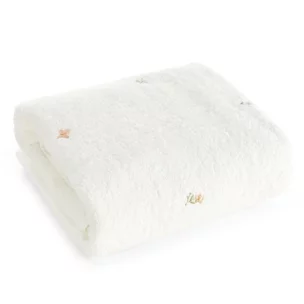 Ręcznik do rąk 30x50 cm bawełniany kolor biały z haftem drobnych kwiatów BLOOM