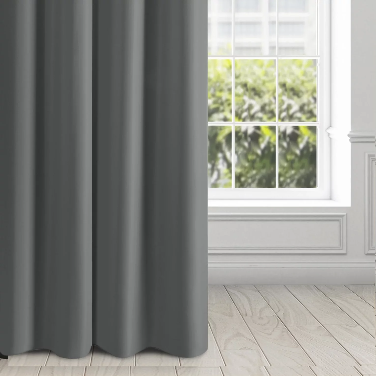 Zasłona grafitowa, matowa 140x230 cm przelotka TRIS