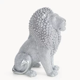 Figurka srebrna w kształcie Lwa o drobnym strukturalnym wzorze 15x9x18 cm ELDO 1