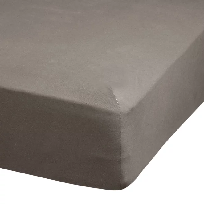 Prześcieradło jersey z gumką 180x200 cm z bawełny kolor grafitowy 140 g/m2 ADELA